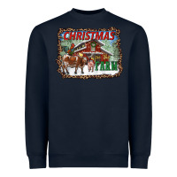 Navy Christmas On The Farm Heavyweight Sweatshirt - RanaPortraitStore