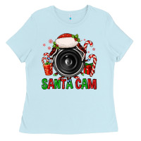Baby Blue santa cam Ladies Tee - FaDigitalArtStudio