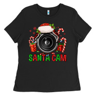 Black santa cam Ladies Tee - FaDigitalArtStudio