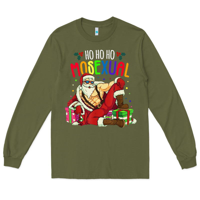 Mens Ho Ho Ho Mosexual Long Sleeve Tee by DesigneFamous | Teevron