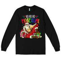 Black mens ho ho ho mosexual Long Sleeve Tee - DesigneFamous