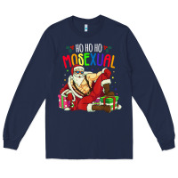 Navy mens ho ho ho mosexual Long Sleeve Tee - DesigneFamous