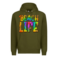 Army Green beach life Premium Hoodie - Jasminsmagicworld