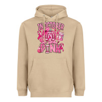Mushroom in october we wear pink american football Heavyweight Hoodie - RanaPortraitStore