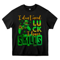 Black St. Patrick's I don't need luck i have skills Heavy Core Tee - OliviaCreatesArt