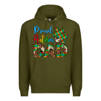 Army Green proud autism dad Premium Hoodie - Artiststas