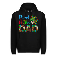 Black proud autism dad Premium Hoodie - Artiststas