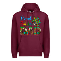 Burgundy proud autism dad Premium Hoodie - Artiststas