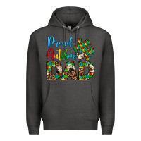 Charcoal Heather proud autism dad Premium Hoodie - Artiststas