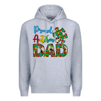 Heather Grey proud autism dad Premium Hoodie - Artiststas