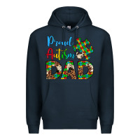 Navy proud autism dad Premium Hoodie - Artiststas