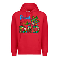 Red proud autism dad Premium Hoodie - Artiststas