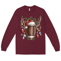 Burgundy christmas football Long Sleeve Tee - SublimationCraftShop