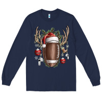 Navy christmas football Long Sleeve Tee - SublimationCraftShop