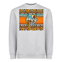 Heather Grey sunflowers hexagon frame mama Heavyweight Sweatshirt - Jasminsmagicworld