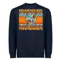 Navy sunflowers hexagon frame mama Heavyweight Sweatshirt - Jasminsmagicworld