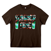 Chocolate Brown Summer Time Cowhide Serape Heavy Core Tee - CowCowDesign