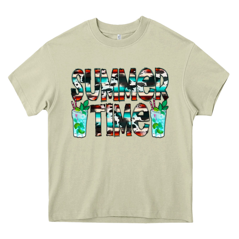 Summer Time Cowhide Serape Heavy Core Tee by CowCowDesign | Teevron