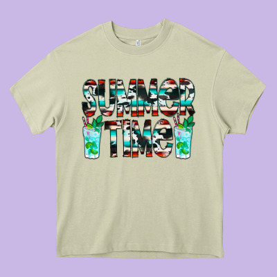 Summer Time Cowhide Serape Heavy Core Tee Designed By Cowcowdesign