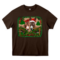 Chocolate Brown christmas donkeys Heavy Core Tee - Jasminsmagicworld