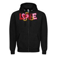 Black valentines day love sunflowers Zipper Hoodie - RanaPortraitStore