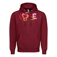 Burgundy valentines day love sunflowers Zipper Hoodie - RanaPortraitStore