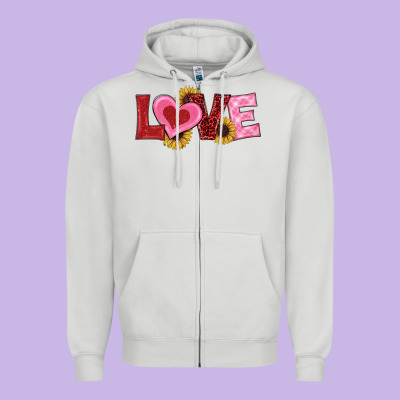 Valentines Day Love Sunflowers Zipper Hoodie Designed By Ranaportraitstore