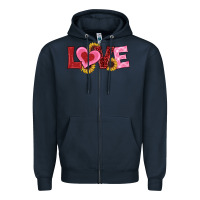 Navy valentines day love sunflowers Zipper Hoodie - RanaPortraitStore