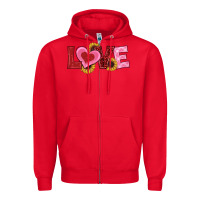 Red valentines day love sunflowers Zipper Hoodie - RanaPortraitStore