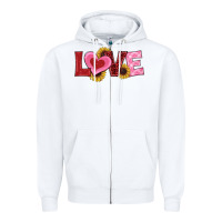 White valentines day love sunflowers Zipper Hoodie - RanaPortraitStore
