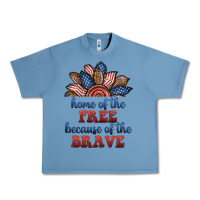 Pebble Blue home of the free because of the brave Urban Heavy Tee - BundleAndBundleShop