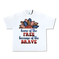 White home of the free because of the brave Urban Heavy Tee - BundleAndBundleShop