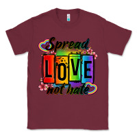 Burgundy spread love not hate Classic Tee - OliviaCreatesArt