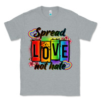 Heather Grey spread love not hate Classic Tee - OliviaCreatesArt