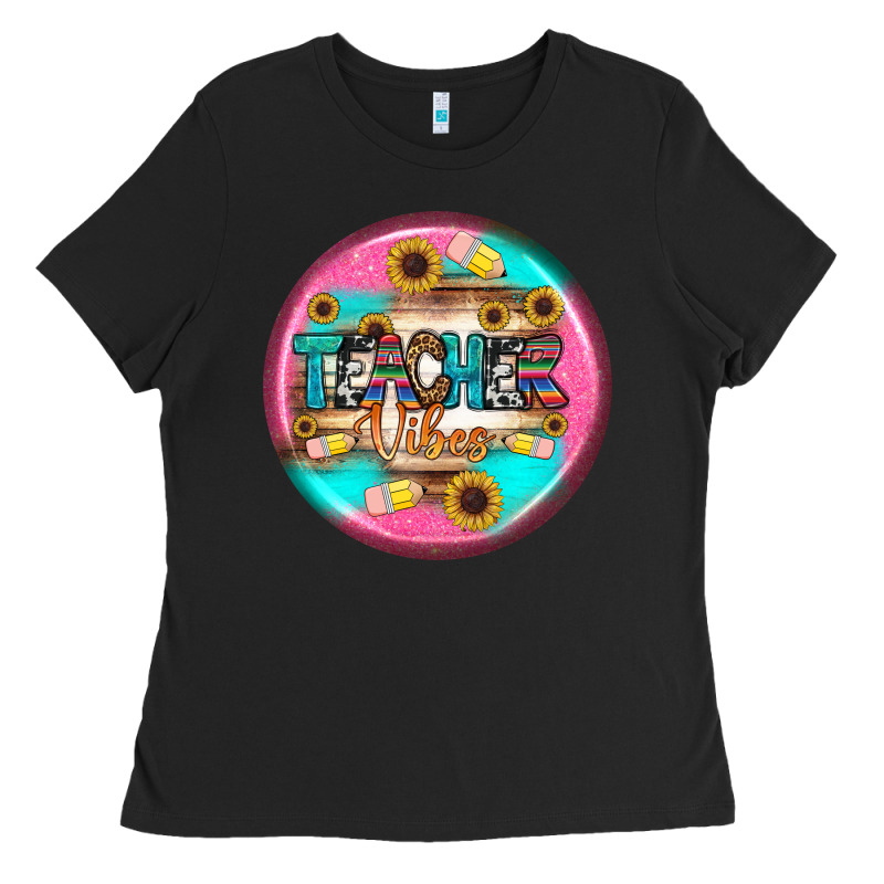 Teacher Vibe Earrings Ladies Tee by BundleAndBundleShop | Teevron
