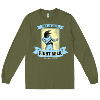 Army Green fight milk classic Long Sleeve Tee - DesigneFamous