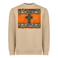 Mushroom sunflowers cross aztec pattern Heavyweight Sweatshirt - Jasminsmagicworld