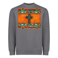 Storm sunflowers cross aztec pattern Heavyweight Sweatshirt - Jasminsmagicworld