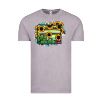 Vintage Zinc Wyoming Map Sunflower Cactus Serape Vintage Tee - RanaPortraitStore