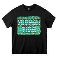 Black summer time glitter pineable Heavy Core Tee - CowCowDesign
