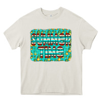 Cream summer time glitter pineable Heavy Core Tee - CowCowDesign