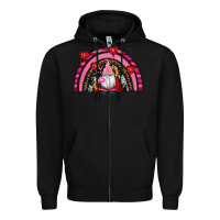 Black valentines day gnomes rainbow Zipper Hoodie - RanaPortraitStore