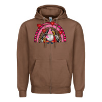 Chestnut valentines day gnomes rainbow Zipper Hoodie - RanaPortraitStore