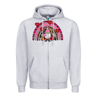 Valentines Day Gnomes Rainbow Zipper Hoodie | Teevron