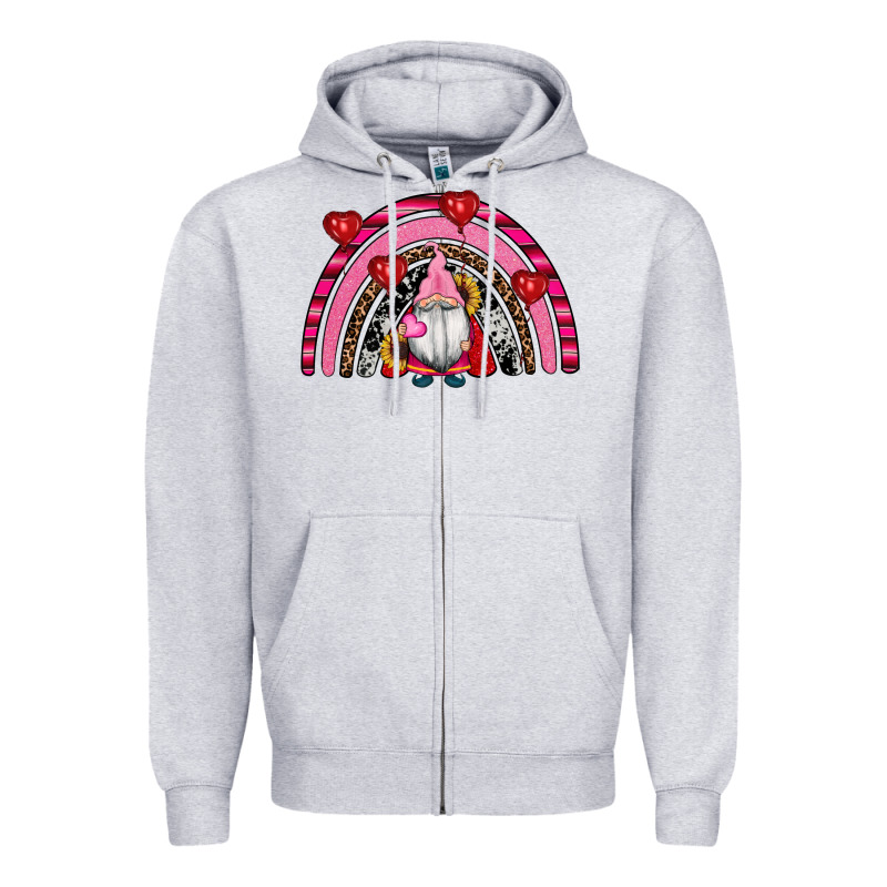 Valentines Day Gnomes Rainbow Zipper Hoodie by RanaPortraitStore | Teevron