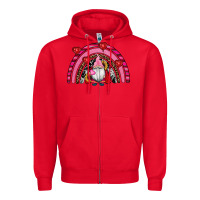 Red valentines day gnomes rainbow Zipper Hoodie - RanaPortraitStore