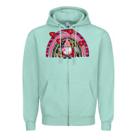 Seafoam valentines day gnomes rainbow Zipper Hoodie - RanaPortraitStore