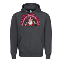 Smoke valentines day gnomes rainbow Zipper Hoodie - RanaPortraitStore
