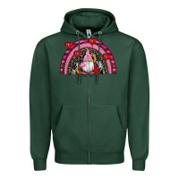 Sports Green valentines day gnomes rainbow Zipper Hoodie - RanaPortraitStore