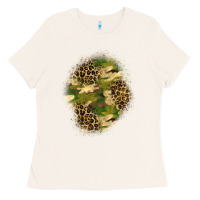 Bone camouflage and leopard patch  4 Ladies Tee - BundleAndBundleShop